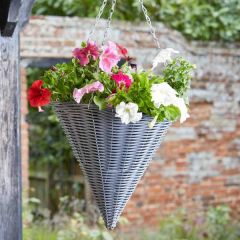 Smart Garden Slate Faux Rattan Hanging Cone