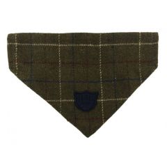 Hugo & Hudson Green Checked Tweed Bandana XS