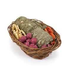 Rosewood Willow Treat Basket w Hay 