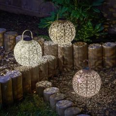 Medium Gold Damasque Solar Lantern
