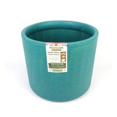 Round Wood Filled Pot Green 35cm