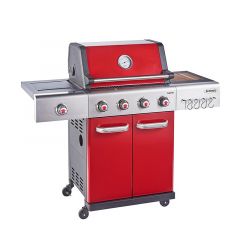Outback Jupiter 4 Burner Hybrid Gas BBQ Red