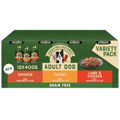 James Wellbeloved Grain Free Adult Turkey, Lamb and Chicken in Loaf Can 12x400g