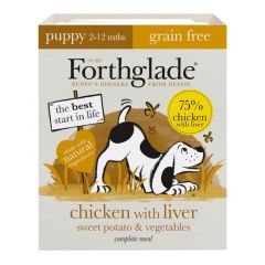 Forthglade Grain Free Chicken with Liver & Vegetables Complete Puppy Wet Dog Food 18x395g