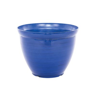 Feather Pot Striped Blue 38cm