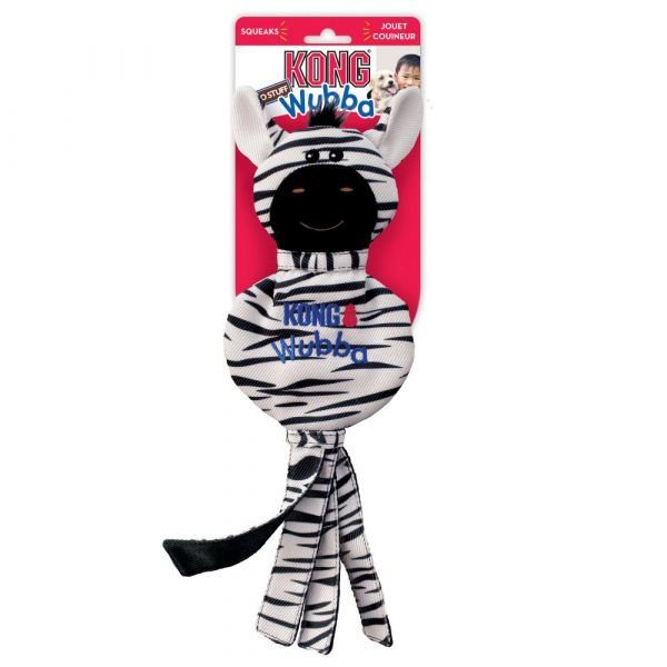 KONG Large Wubba No Stuff Zebra